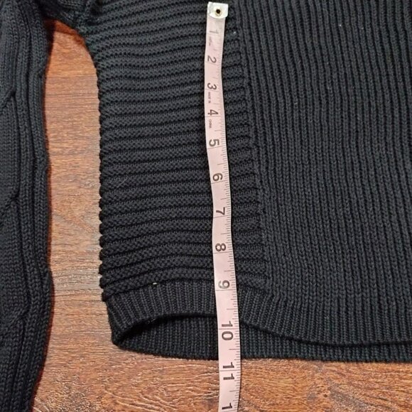 Free People Solid Black Ribbed When It Rains Cotton V-Neck Cropped Sweater S - Picture 10 of 11